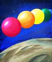 Rainbowballs crossing lunarsphere